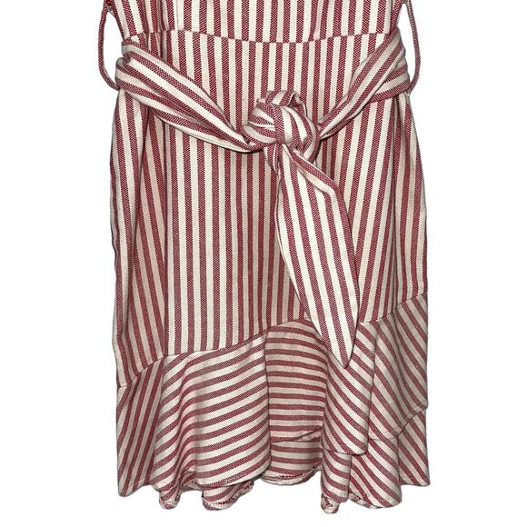 Lucy Paris Adeline Striped Cotton Ticking Flounce Hem Dress Size M - Picture 5 of 16